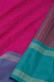 Pink Art Silk Kanjivaram Saree With Checks Design 10076336