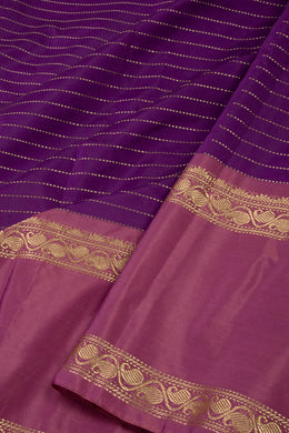 Purple Art Silk Kanjivaram Saree With Stripes Design 10076339