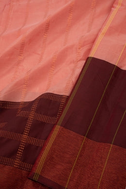 Pink Art Silk Kanjivaram Saree With Stripes Design 10076346