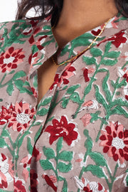 Multicolor Hand Block Printed Cotton Crop Top 10074299