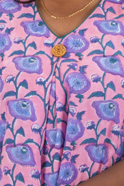 Pink Hand Block Printed Cotton Crop Top 10074305