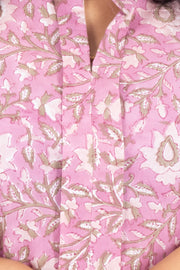 Pink Hand Block Printed Cotton Crop Top 10074328