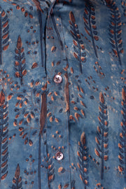 Blue Full Sleeve Jahota Print Modal Silk Mens Shirt 10074378