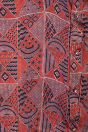  Brown Full Sleeve Jahota Print Modal Silk Mens Shirt10074379