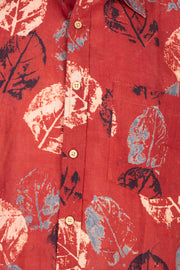 Red Full Sleeve Ajrakh Printed Cotton Mens Shirt 10076859