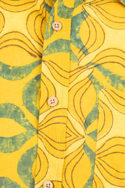Yellow Full Sleeve Ajrakh Printed Cotton Mens Shirt 10076864