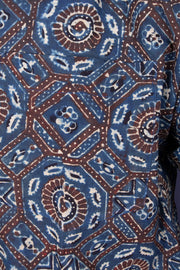 Blue Full Sleeve Ajrakh Printed Cotton Mens Shirt 10071162