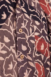 Brown Half Sleeve Ajrakh Printed Cotton Mens Shirt 10072715