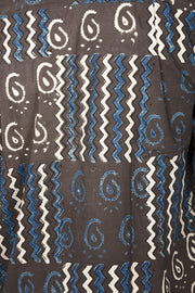 Grey Half Sleeve Ajrakh Printed Cotton Mens Shirt 10073168