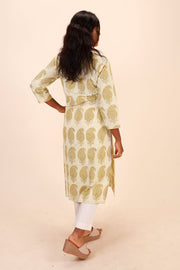 Beige Vanaspathi Handblock Printed Cotton Kurta
