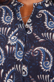 Blue Jahota Hand Block Cotton Kurta 