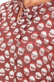 Brown Jahota Hand Block Printed Cotton Kurta 