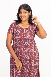 Maroon Vanaspathi Printed Cotton Kurta 10072404