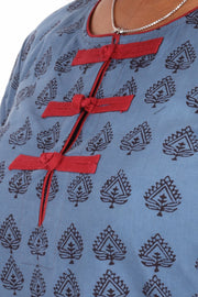 Polo Blue Bagh Printed Cotton Kurti 10071550