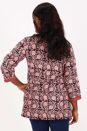 Black Plum Bagh Printed Cotton Kurti 10071551