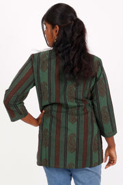 Middle Green Bagh Printed Cotton Kurti 10071560