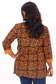 Deep Brown Bagh Printed Cotton Kurti 10071567