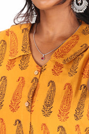 Melon Yellow Bagh Printed Cotton Kurti 10071651