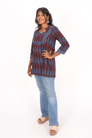 Deep Brown Bagh Printed Cotton Kurti 10072363