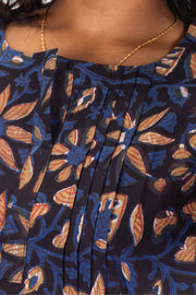 Blue Jahota Hand block  Printed Cotton Kurti 10072384
