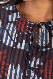 Black Jahota Hand Block Cotton Kurtis 10072397