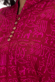 Pink Jahota Hand block Printed Cotton Kurti 10072398