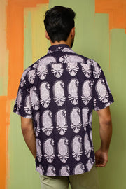 Black Bagh Printed Half Sleeve Men's Cotton Shirt 10075456