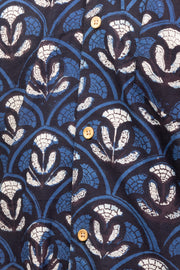 Blue Half Sleeve Jahota Printed Cotton Mens Shirt 10074324