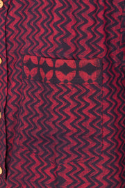 Indigo Handblock Print Pre-Washed Pure Cotton Crop Shirt 10074622