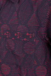 Indigo Handblock Print Pre-Washed Pure Cotton Crop Shirt 10074633