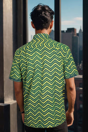 Indigo Handblock Print Pre-Washed Pure Cotton Shirt 10075462