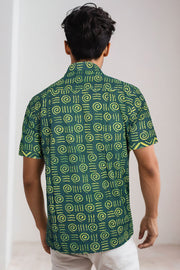 Indigo Handblock Print Pre-Washed Pure Cotton Shirt 10075465