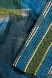 MultiColor Printed Tussar Silk Saree With Geometric Motifs 10076449