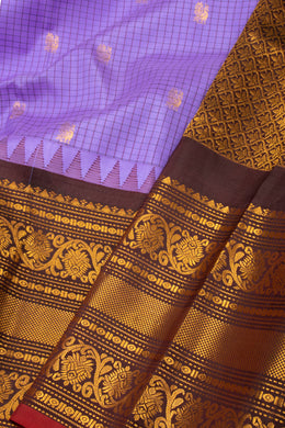Purple Gadwal Kuttu Silk Saree 10075411