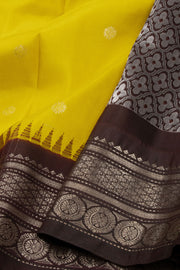 Yellow Gadwal Kuttu Silk Saree 10075428