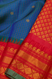 Blue Gadwal Kuttu Silk Saree 10075436