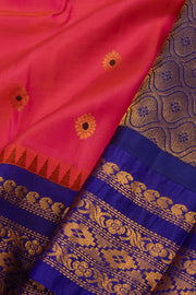 Red Gadwal Kuttu Silk Saree 10075439