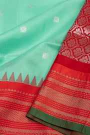 Green Gadwal Kuttu Silk Saree 10075442