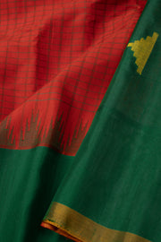 Red Gadwal Kuttu Silk Saree 10076205