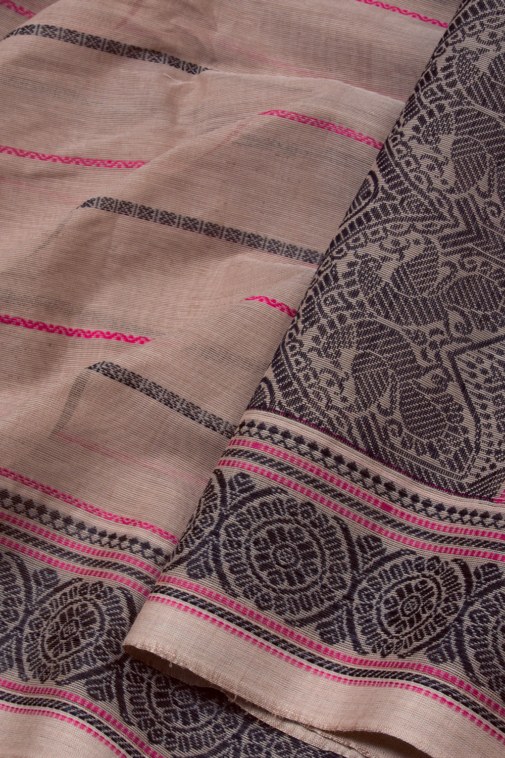 Pink Handloom Kanchi Cotton Saree - Avishya