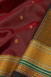 Maroon Handloom Kanchi Silk Cotton Saree 10065352