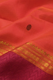 Peach Handloom Kanchi Silk Cotton Saree 10065353