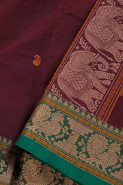 Maroon Kanchi Cotton Saree 10069235 - Avishya