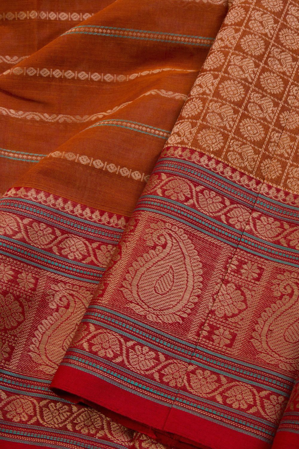 Brown Kanchi Cotton Saree 10069250 - Avishya