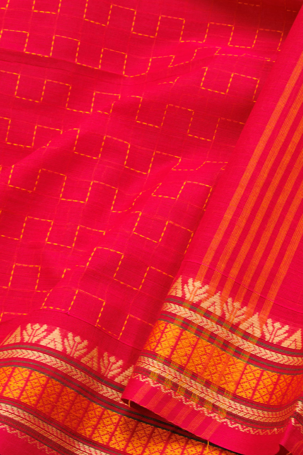Magenta Handwoven Kanchi Cotton Saree 10069323 - Avishya