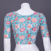 Blue Handblock Printed Cotton Blouse 10069759 - Avishya