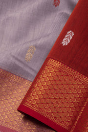 Grey Maheshwari Silk Cotton Saree 10075229