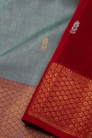 Green Maheshwari Silk Cotton Saree 10075230