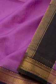 Purple Maheshwari Silk Cotton Saree 10075231