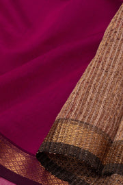 Magenta Maheshwari Silk Cotton Saree 10075234